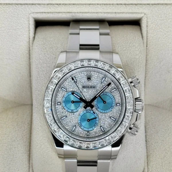 2024 Rolex Daytona 40mm 126576TBR Platinum Diamond Bezel Diamond Paved Dial