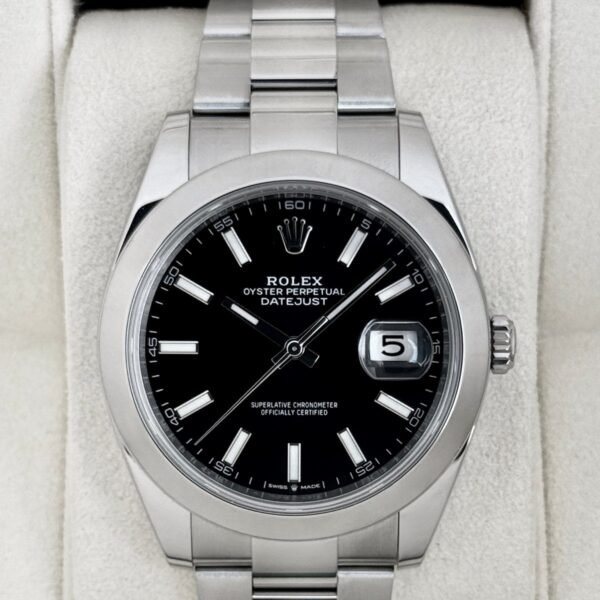2021 Rolex Datejust 41mm 126300 Stainless Steel Oyster Black Dial