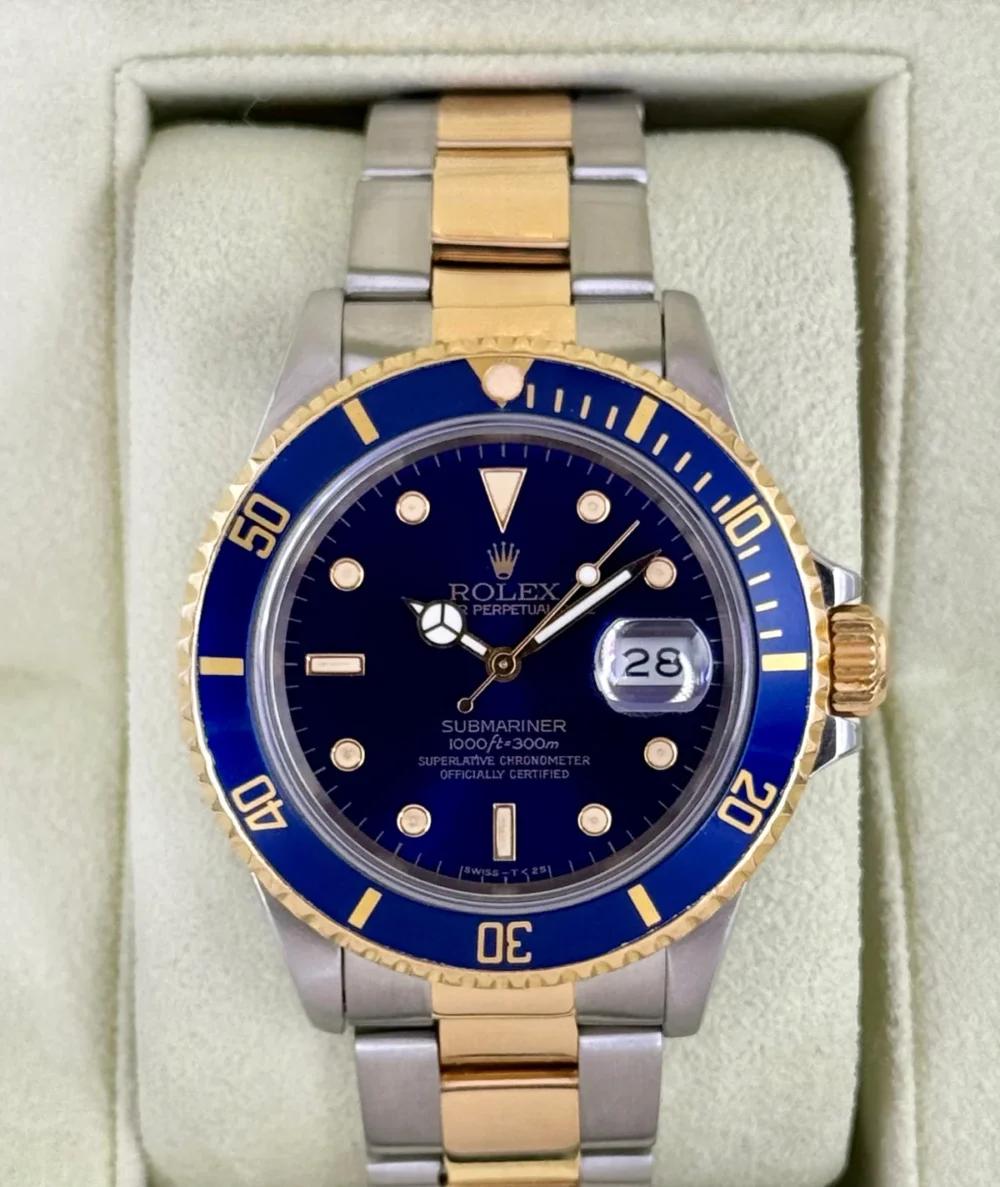 1987 Rolex Submariner 40mm 16803 Two-Tone Blue/Purple Dial