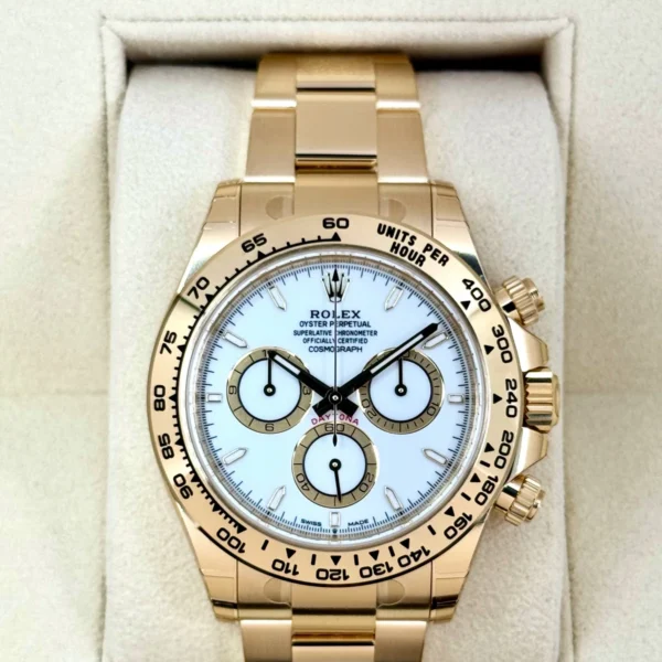 NEW 2025 Rolex Daytona 40mm 126508 18K Yellow Gold White Dial