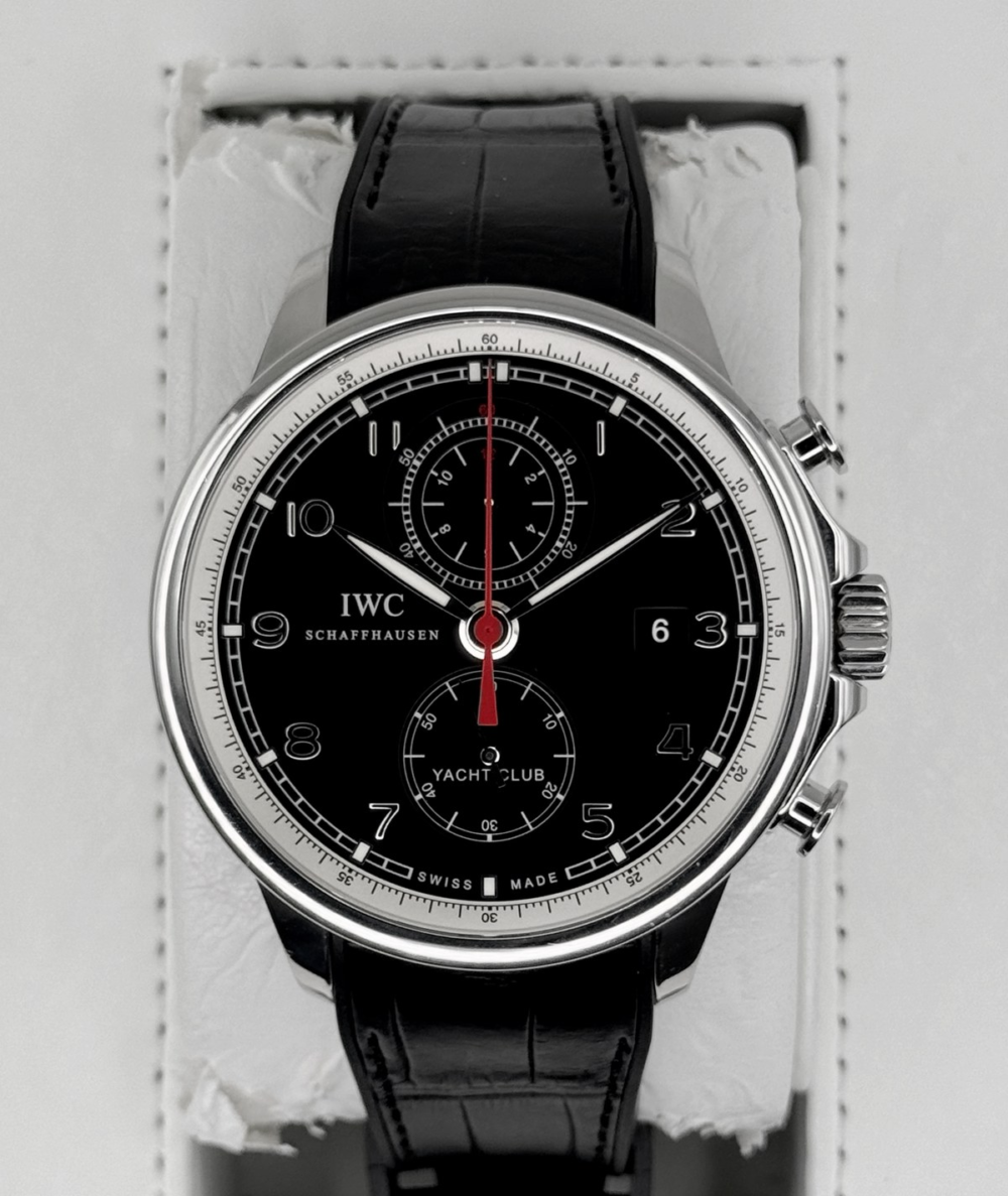 2011 IWC Portuguese Chronograph 45mm IW390204 Stainless Steel Black Dial