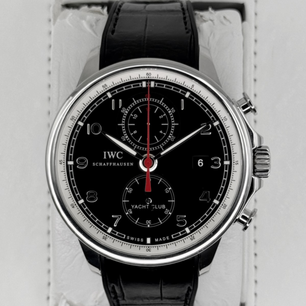 2011 IWC Portuguese Chronograph 45mm IW390204 Stainless Steel Black Dial