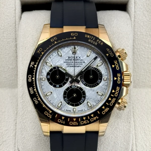 2022 Rolex Daytona 40mm 116518LN Yellow Gold Oysterflex Meteorite Dial (STICKERED)