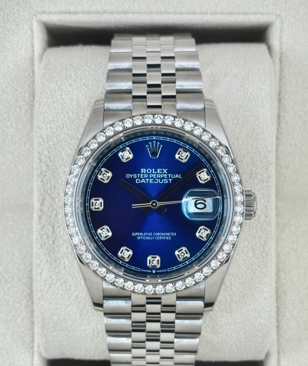 2024 Rolex Datejust 36mm 126284RBR Stainless Steel Jubilee Blue Diamond Dial