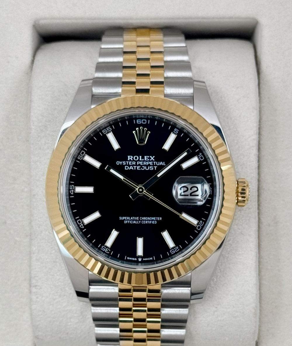 2025 Rolex Datejust 41mm 126333 Two-Tone Jubilee Black Dial