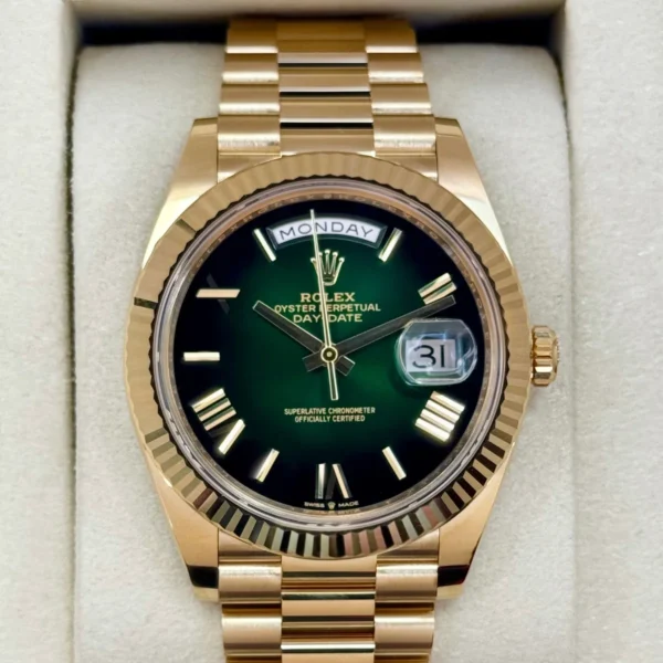 NEW 2025 Rolex Day-Date 40mm 228238 Presidential Green Ombre Dial