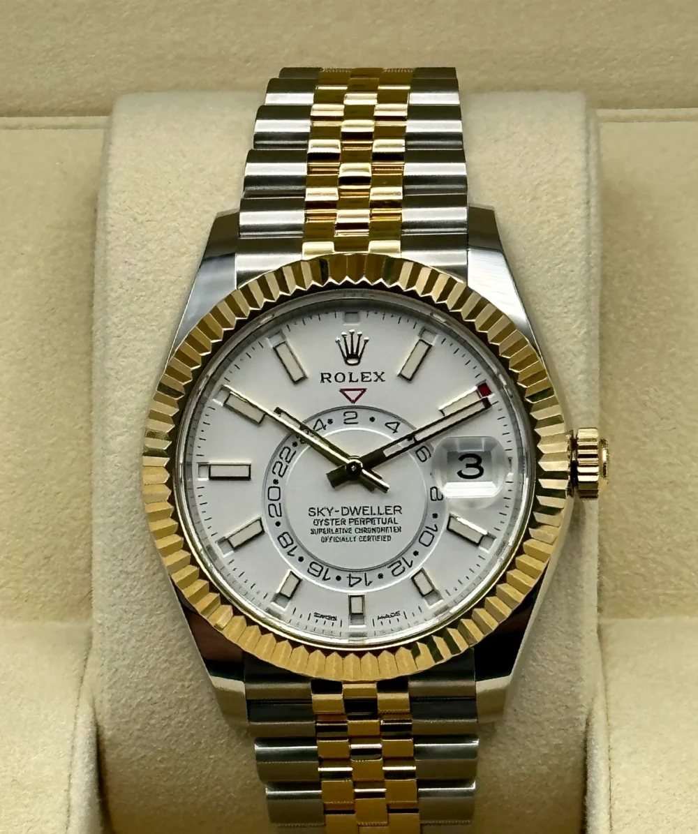 NEW 2023 Rolex Sky-Dweller 42mm 326933 Two-Tone Jubilee White Dial