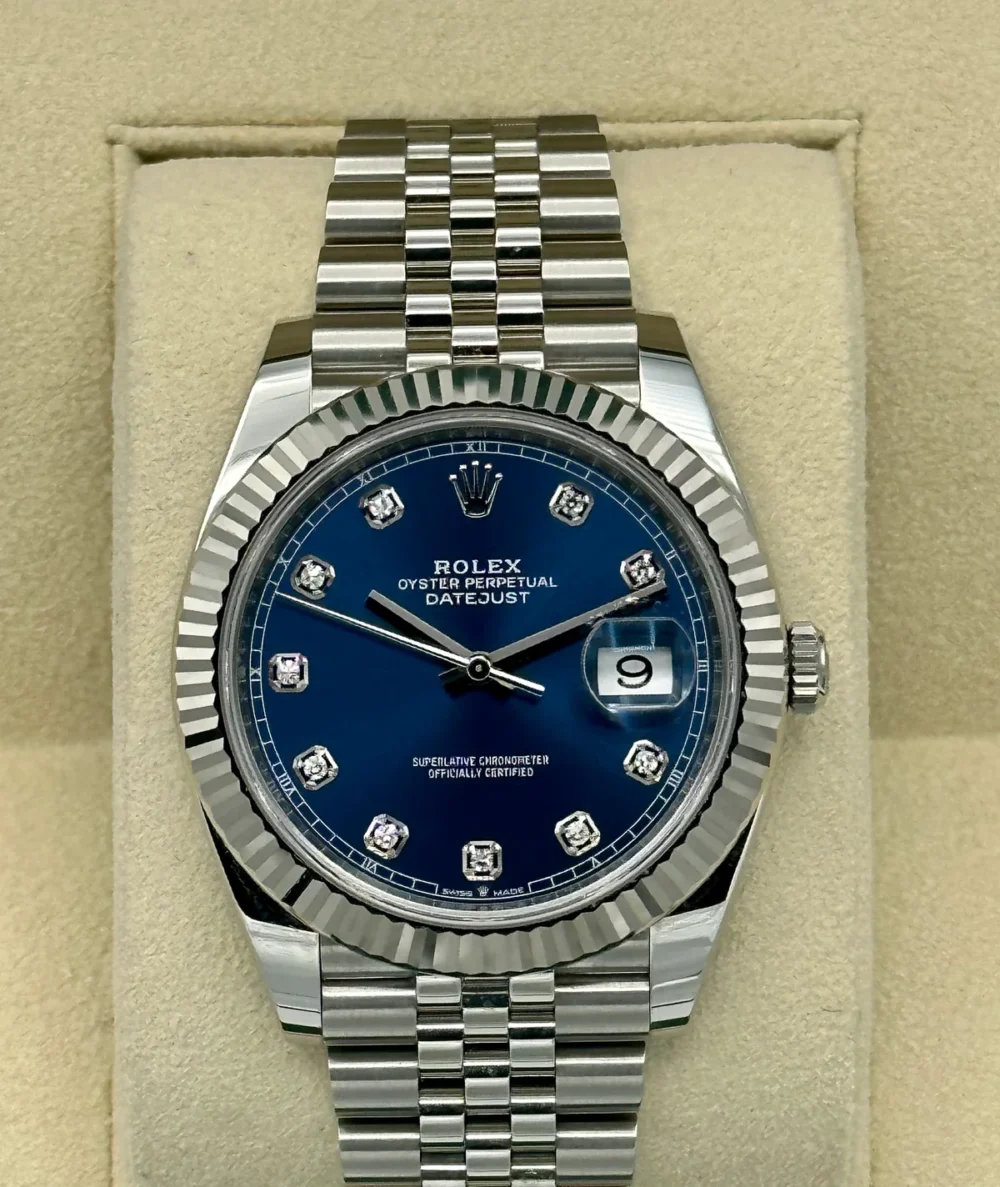 2022 Rolex Datejust 41mm 126334 Jubilee Blue Diamond Dial