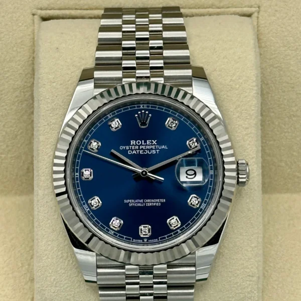 2022 Rolex Datejust 41mm 126334 Jubilee Blue Diamond Dial