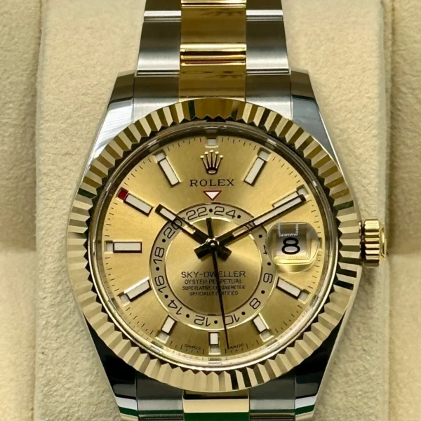 NEW 2023 Rolex Sky-Dweller 42mm 326933 Oyster Champagne Dial