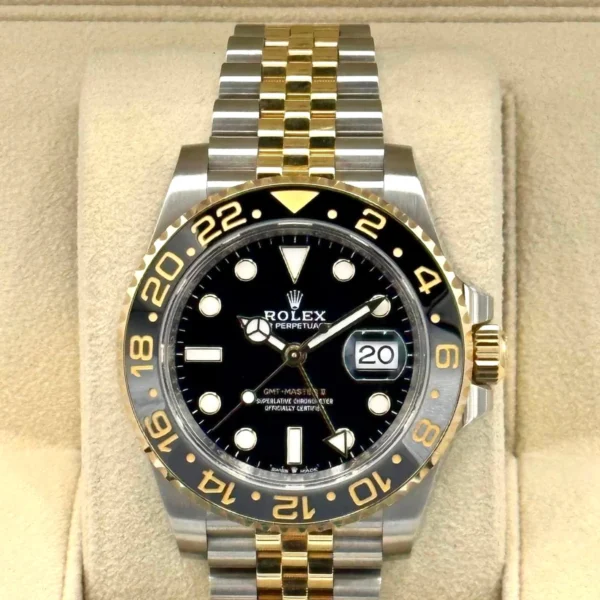 2023 Rolex GMT-Master II 40mm 126713GRNR Two-Tone Jubilee Black Dial