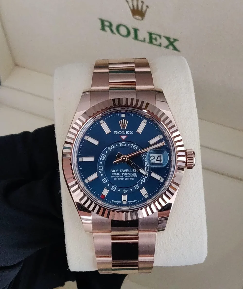 NEW 2023 Rolex Sky-Dweller 42mm 336935 Rose Gold Blue Dial