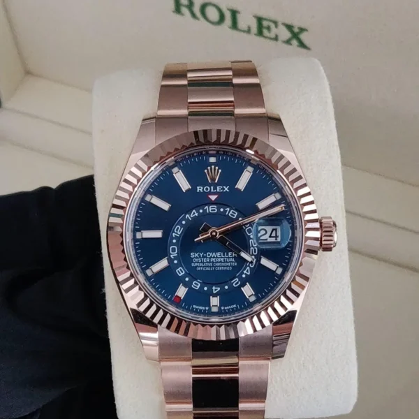 NEW 2023 Rolex Sky-Dweller 42mm 336935 Rose Gold Blue Dial