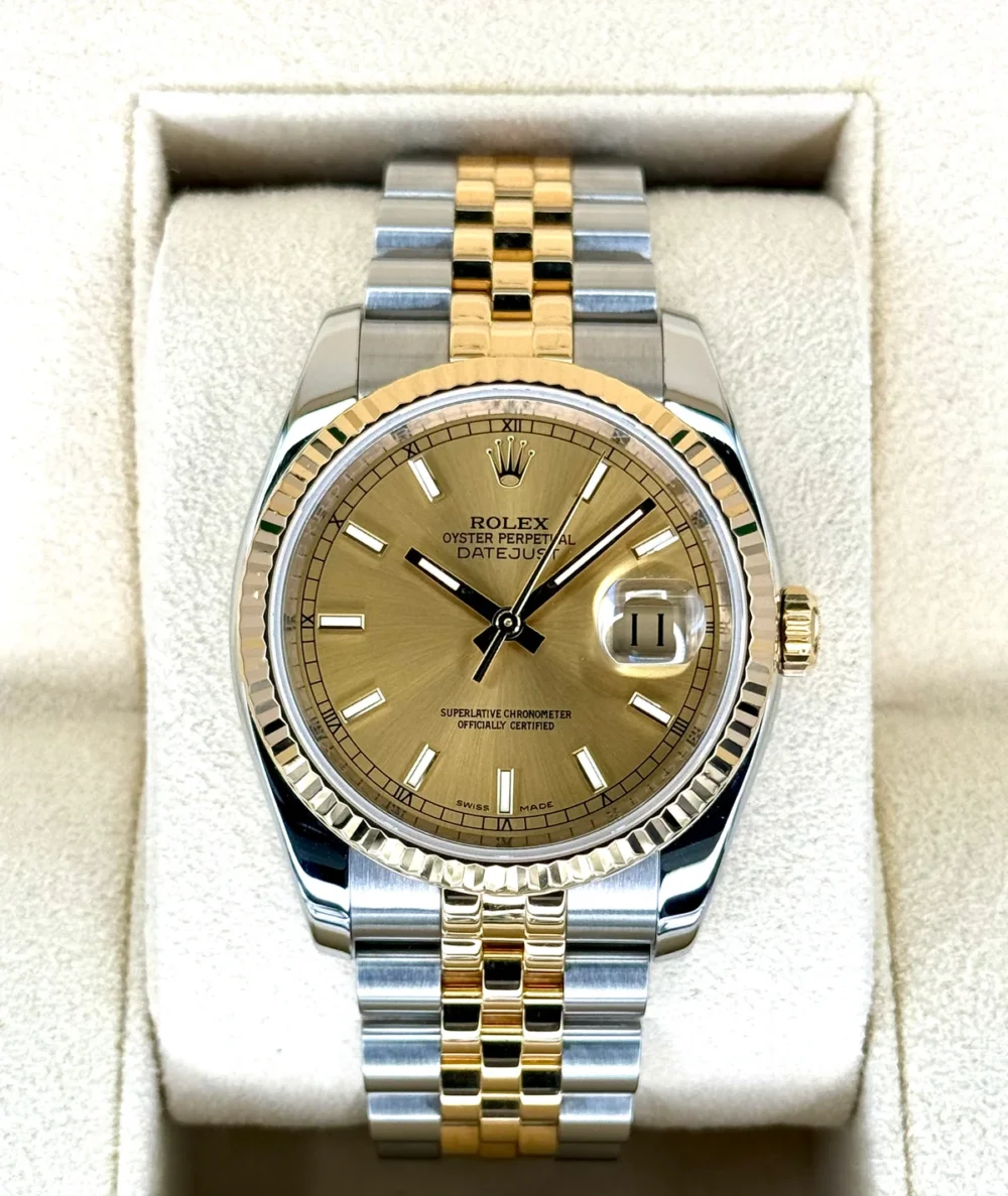Rolex Datejust 36mm 116233 Two-Tone Jubilee Champagne Stick Dial