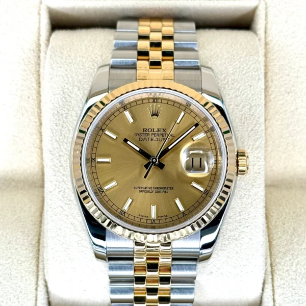 Rolex Datejust 36mm 116233 Two-Tone Jubilee Champagne Stick Dial