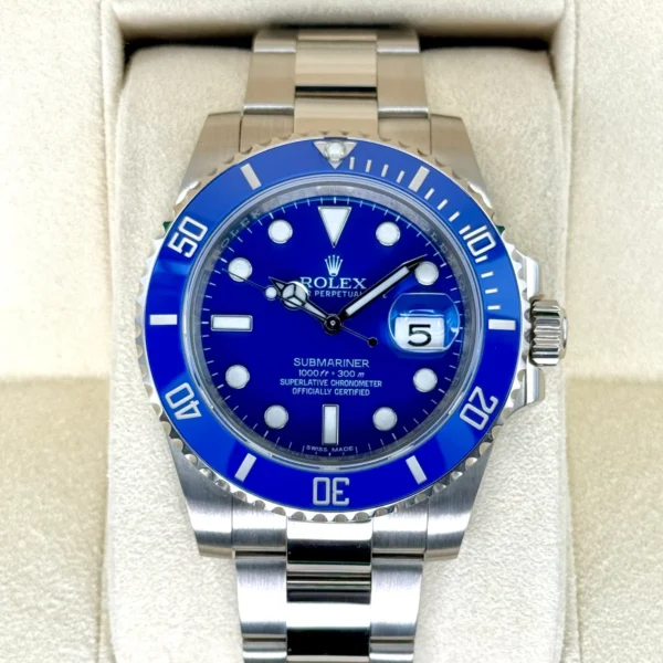 2018 Rolex Submariner "Smurf" 40mm 116619LB White Gold Blue Dial