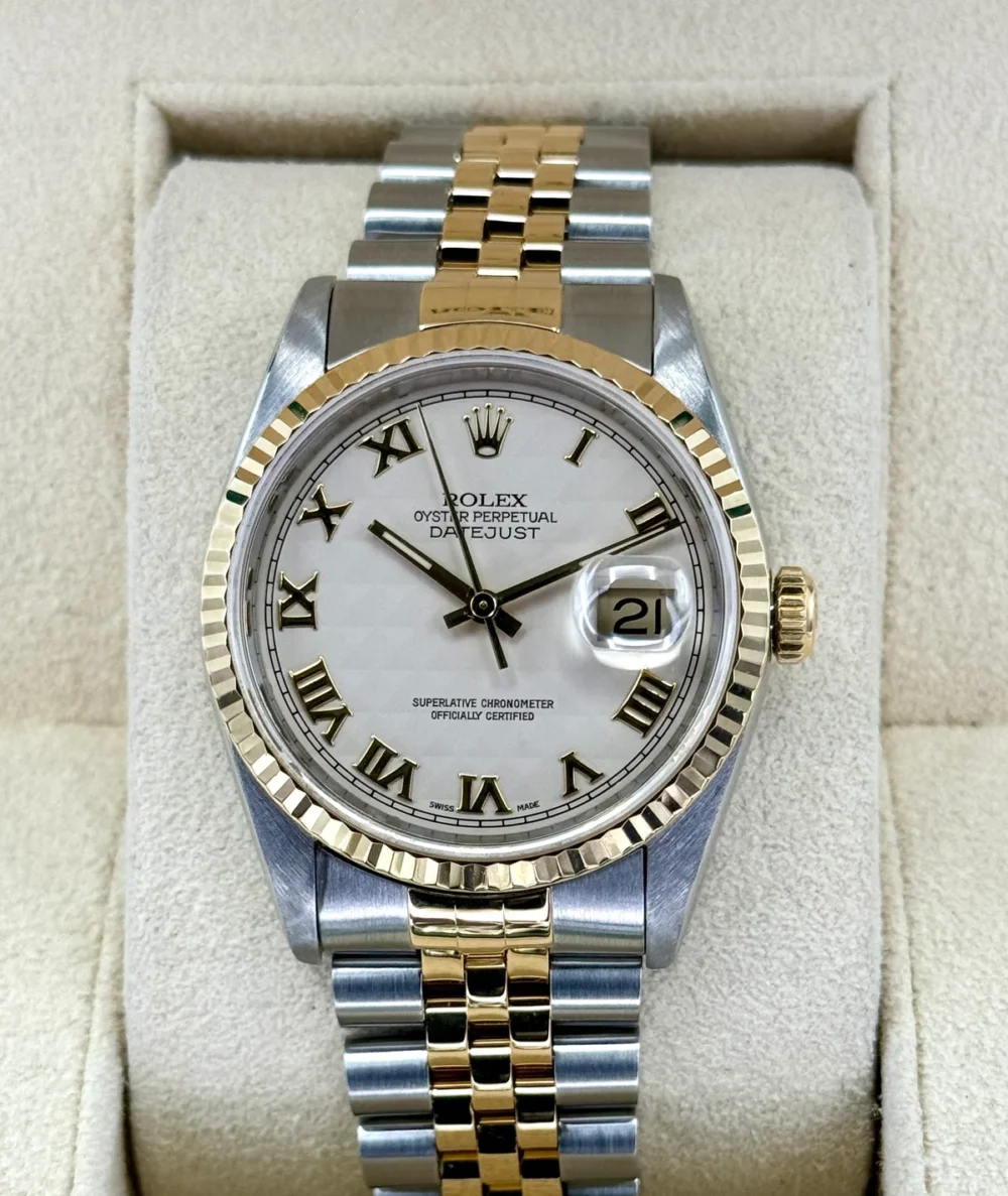 Rolex Datejust 36mm 16233 Two-Tone Jubilee Roman Numeral Pyramid Dial