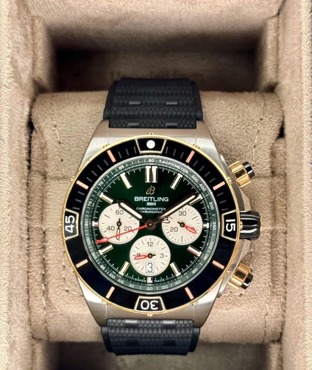 2024 Breitling Super Chronomat B01 44 UB0136 Two-Tone Green Dial