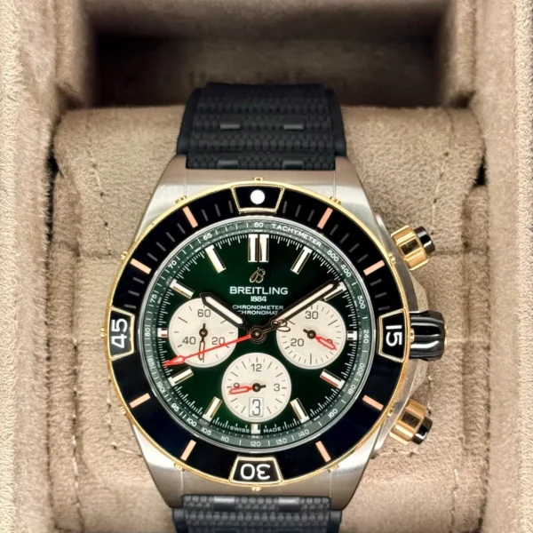 2024 Breitling Super Chronomat B01 44 UB0136 Two-Tone Green Dial