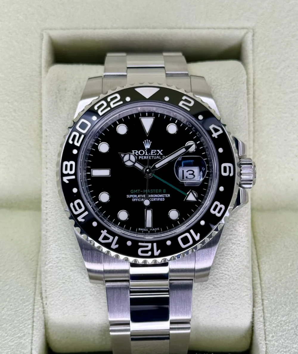 2014 Rolex GMT-Master-II 40mm 116710LN Stainless Steel Black Dial