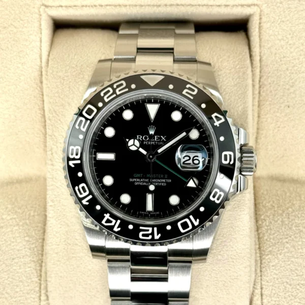 2015 Rolex GMT-Master II 40mm 116710LN Stainless Steel Black Dial