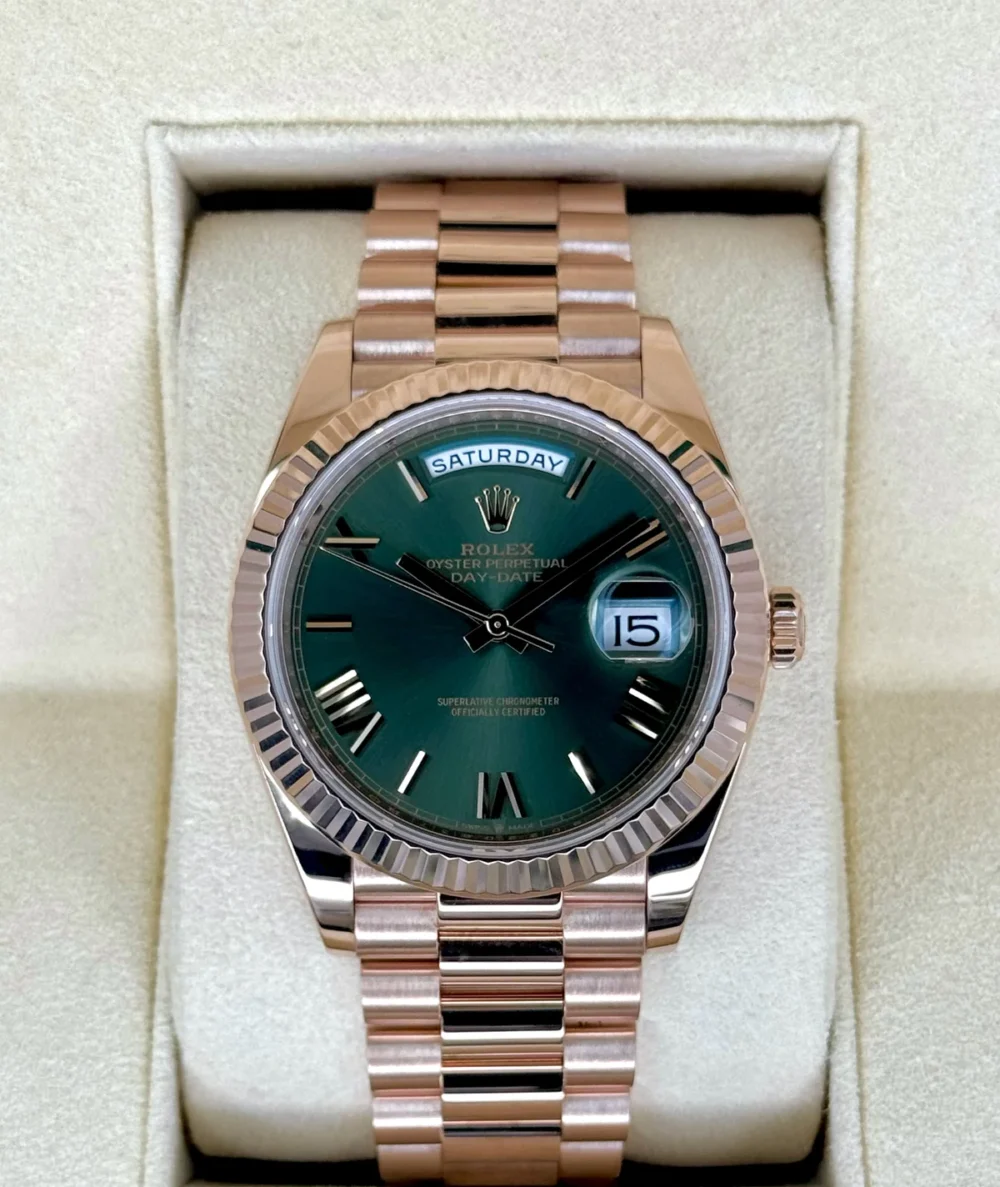 2019 Rolex Day-Date 40mm 228235 Presidential Rose Gold Olive Dial