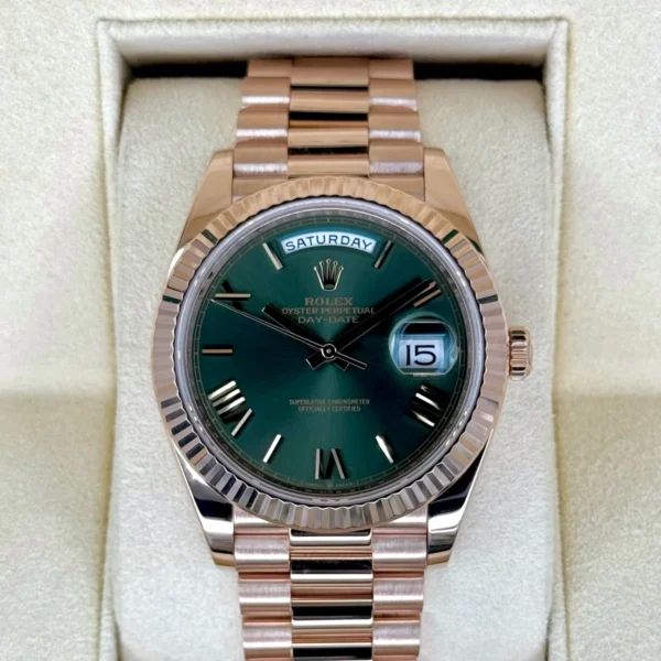2019 Rolex Day-Date 40mm 228235 Presidential Rose Gold Olive Dial