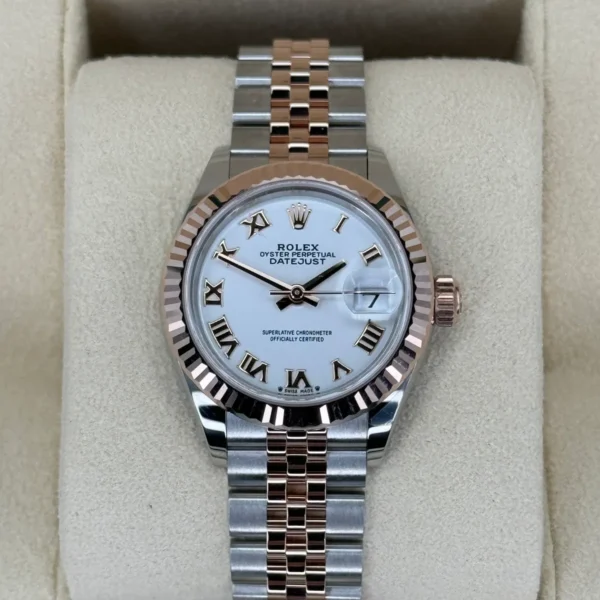 NEW 2023 Rolex Lady-Datejust 28mm 279171 Two-Tone Jubilee White Dial