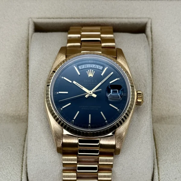 1981 Rolex Day-Date 36mm 18038 Presidential Black Dial