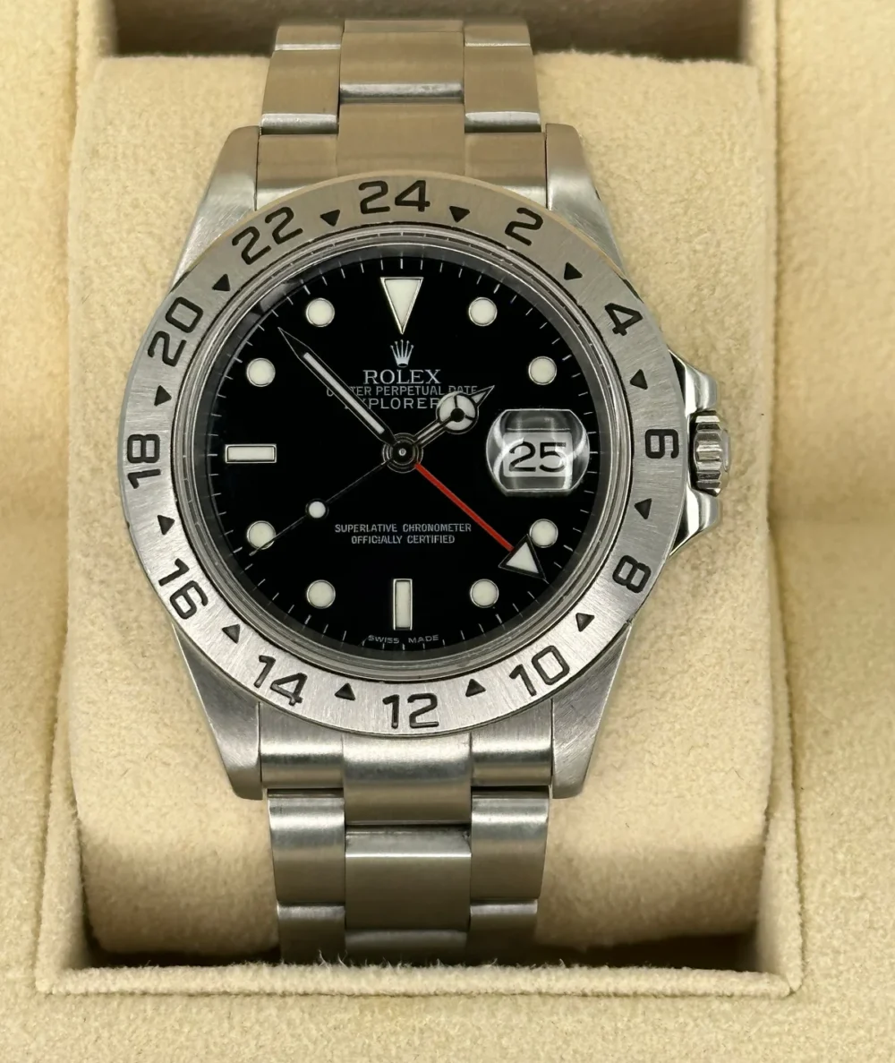 2002 Rolex Explorer II 40mm 16570 Stainless Steel Black Dial