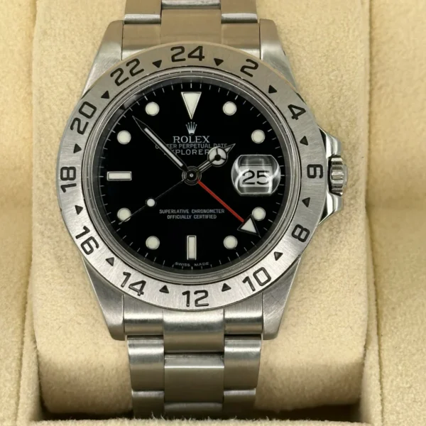 2002 Rolex Explorer II 40mm 16570 Stainless Steel Black Dial