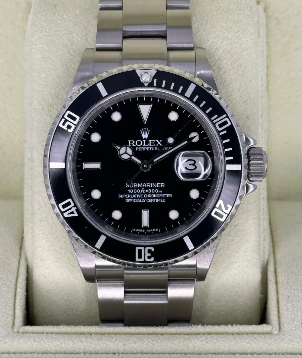 2007 Rolex Submariner Date 40mm 16610 Stainless Steel Black Dial