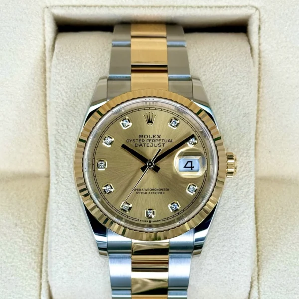 NEW 2024 Rolex Datejust 36mm 126233 Two-Tone Champagne Diamond Dial