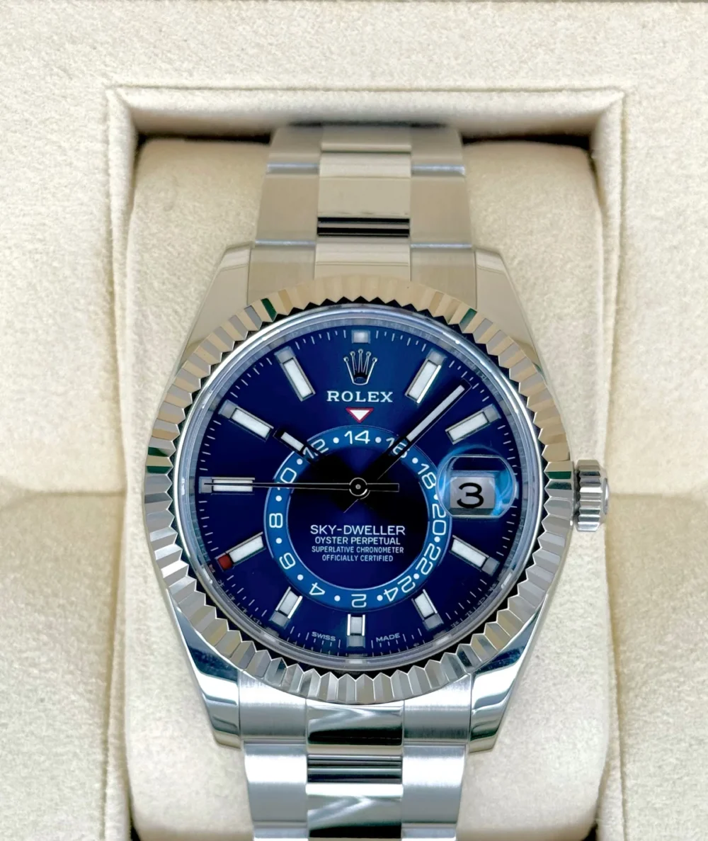 2020 Sky-Dweller 42mm 326934 Stainless Steel Oyster Blue Dial