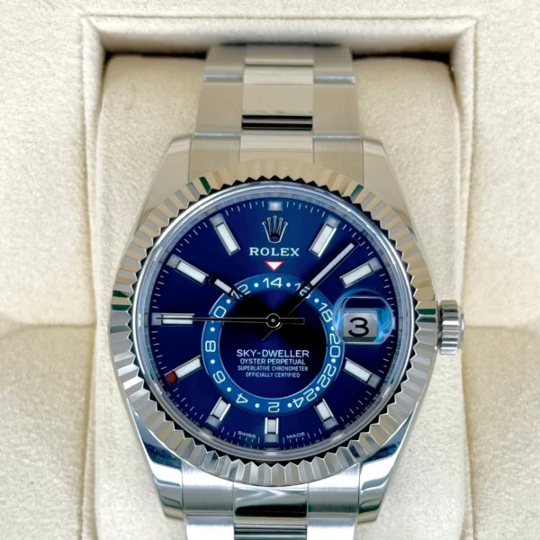 2020 Sky-Dweller 42mm 326934 Stainless Steel Oyster Blue Dial