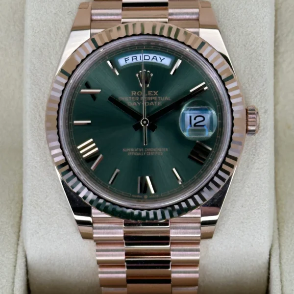 NEW 2022 Rolex Day-Date 40mm 228235 Presidential Rose Gold Olive Dial