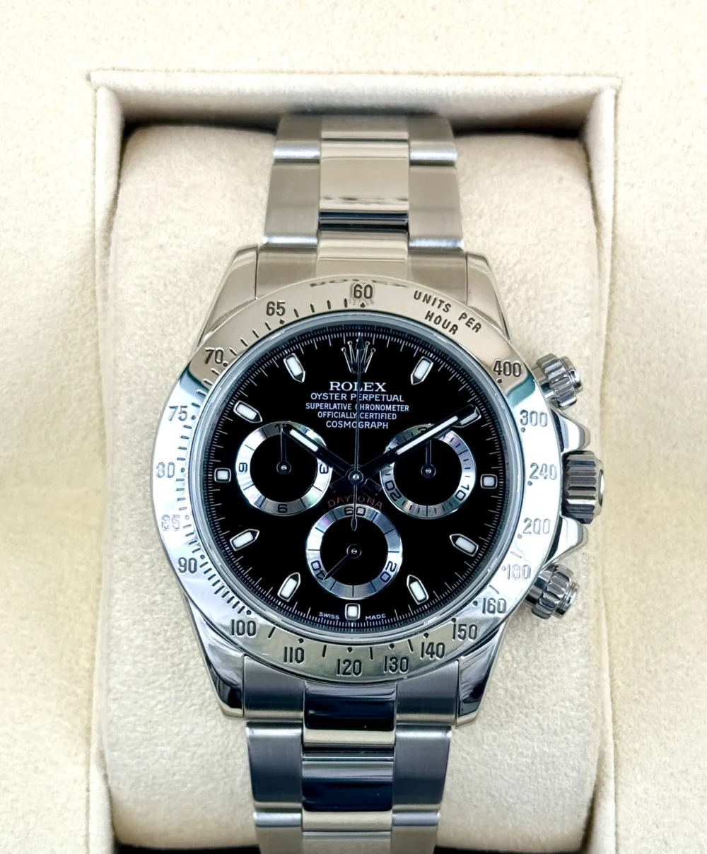 2015 Rolex Daytona 40mm 116520 Stainless Steel Black Dial