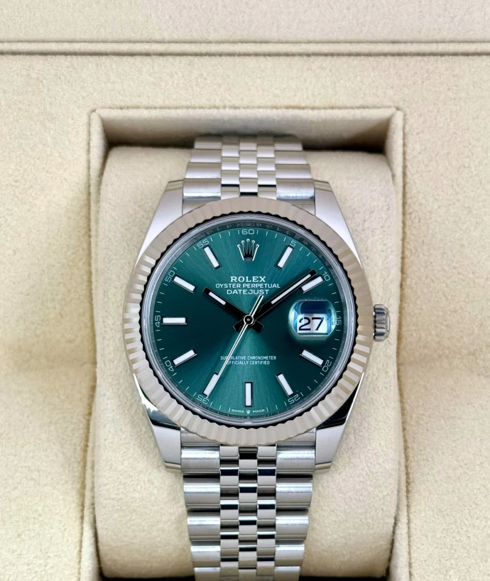 2024 Rolex Datejust 41mm 126334 Stainless Steel Jubilee Mint Green Dial