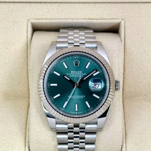 2024 Rolex Datejust 41mm 126334 Stainless Steel Jubilee Mint Green Dial