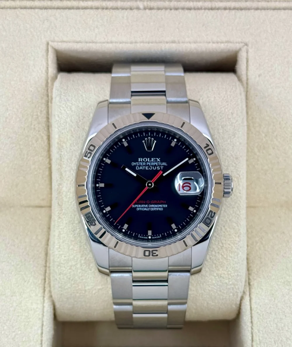 2005 Rolex Datejust Turn-O-Graph 36mm 116264 Oyster Black Dial Dial