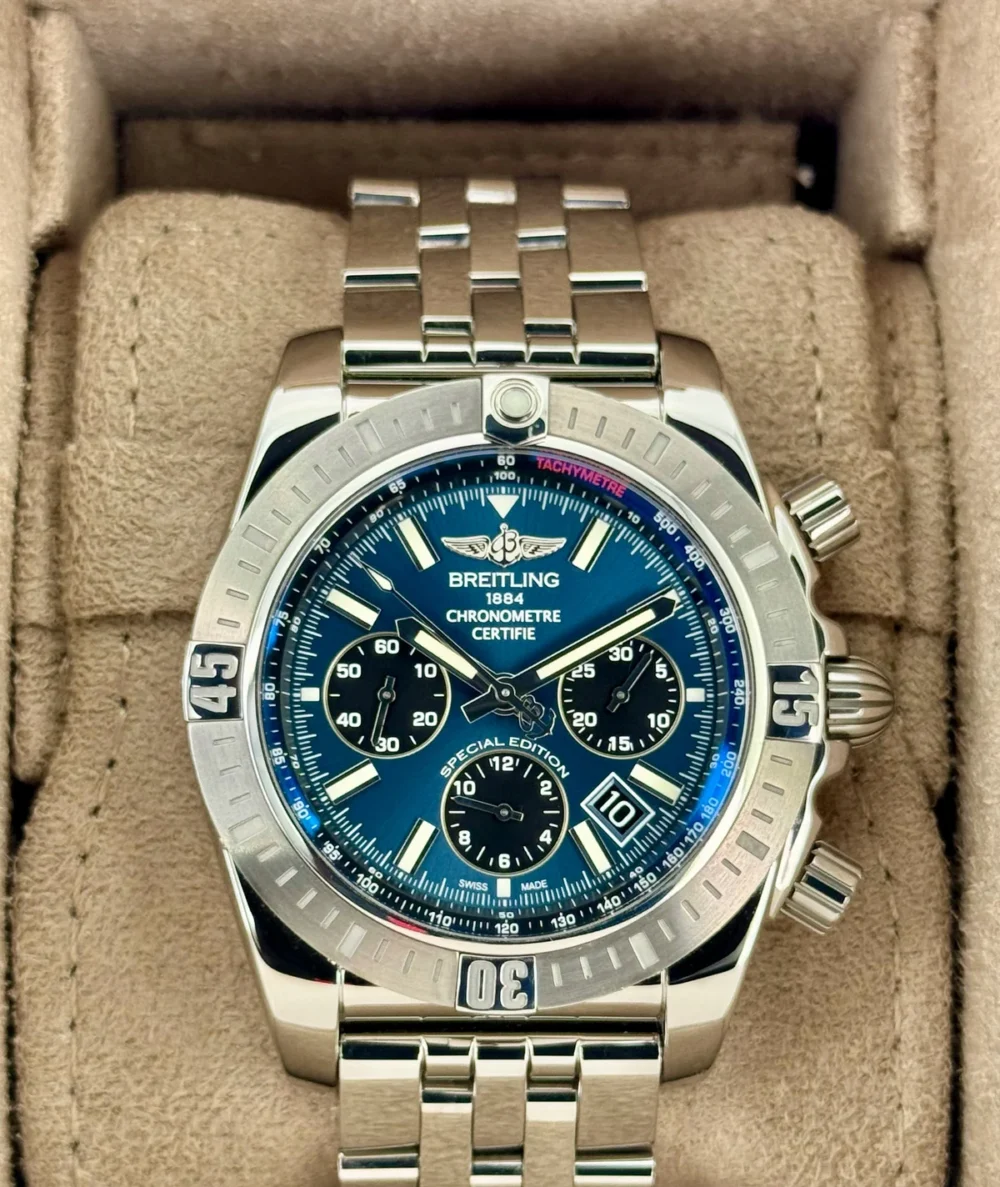 2022 Breitling Chronomat B01 44mm AB0115 Stainless Steel Blue Dial
