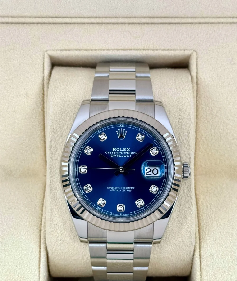 2024 Rolex Datejust 41mm 126334 Stainless Steel Oyster Blue Diamond Dial