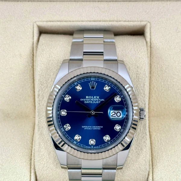 2024 Rolex Datejust 41mm 126334 Stainless Steel Oyster Blue Diamond Dial