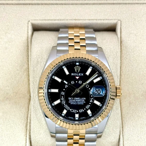 2022 Rolex Sky-Dweller 42mm 326933 Two-Tone Jubilee Black Dial