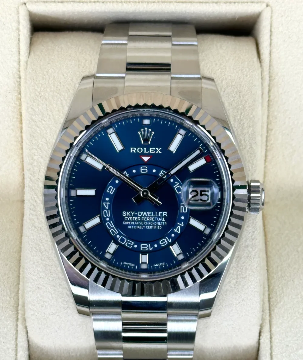 2022 Sky-Dweller 42mm 326934 Stainless Steel Oyster Blue Dial