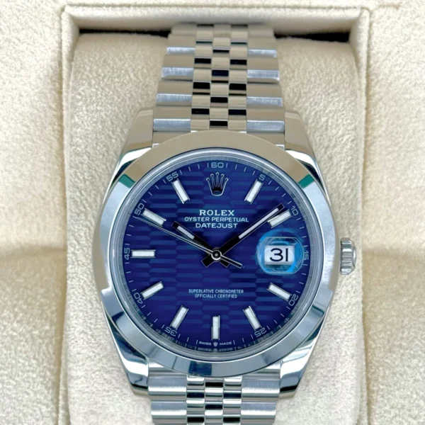 2022 Rolex Datejust 41mm 126300 Stainless Steel Jubilee Blue Motif Dial