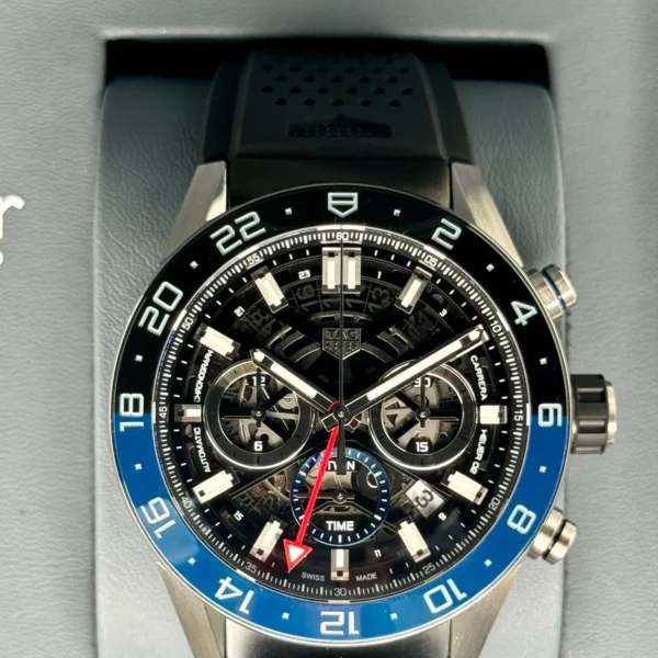 NEW 2022 Tag Heuer Carrera Heuer 02 CBG2A1Z.FT6157 Skeletonized Dial