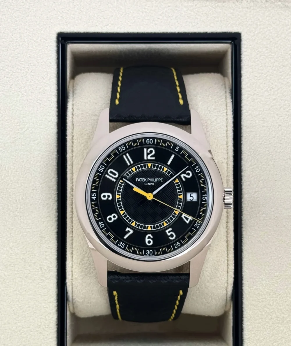 NEW 2024 Patek Philippe Calatrava 40mm 6007G White Gold Black Dial Yellow
