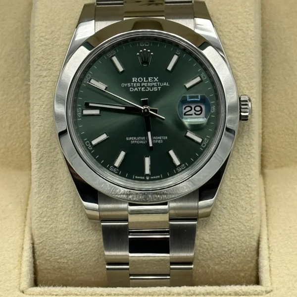 2022 Rolex Datejust 41mm 126300 Oyster Green Dial