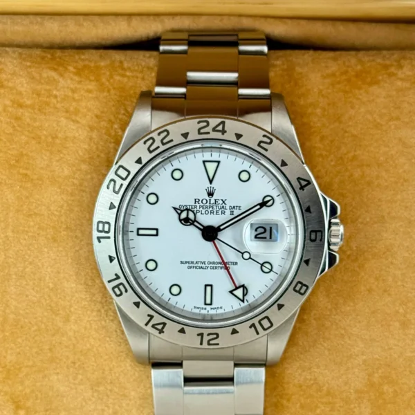 2000 Rolex Explorer II 40mm 16570 Stainless Steel Polar White Dial
